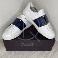 Valentino Garvani 'Navy Stripe' Calfskin Open Herre Sneakers (43) 🏎