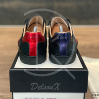 Gucci Ace ’Bee’ Black Leather (44) 🌤