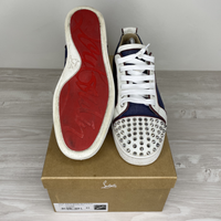 Christian Louboutin Sneakers, 'Version Blue/Silver' Junior Spikes (43) 🔹