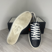 Gucci Sneakers, Ace ’GG Signature’ Black Calf Leather (42.5)