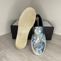 Gucci Sneakers, Supreme GG Canvas 'Bloom' Print Blue Flower Slip On (43)