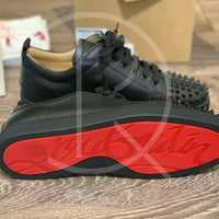 CHRISTIAN LOUBOUTIN ’BLACK LEATHER’ JUNIOR SPIKES (42) 🩸