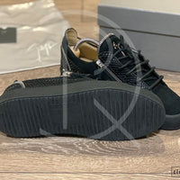 Giuseppe Zanotti 'Frankie' Low Croc Suede W. Silver Zip (41) 🤐