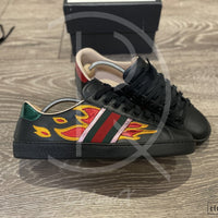 Gucci Ace 'Flames' Black Leather (42.5) 🔥