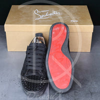 Christian Louboutin 'Black Suede' Junior Spikes (41) 📎