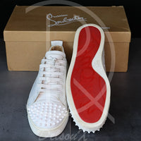 Christian Louboutin 'White Leather' Junior Spikes (44.5) 🪙