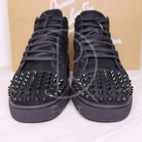 Christian Louboutin Sneakers, 'Black Suede' Lou Spikes High Tops Herre (42) 🩸