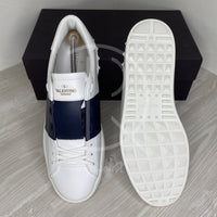 Valentino Garvani 'Navy Stripe' Calfskin Open Herre Sneakers (43) 🏎