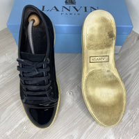 Lanvin Sneakers, 'Black Suede' Lak Toe Herre (42) 🕶