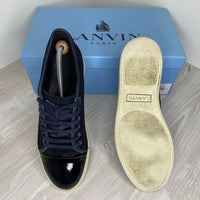 Lanvin Sneakers, 'Navy Suede' Lak Toe Herre Sneakers (41) 🤤