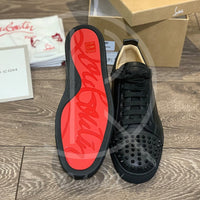 CHRISTIAN LOUBOUTIN ’BLACK LEATHER’ JUNIOR SPIKES (42) 🩸