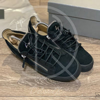 Giuseppe Zanotti 'Frankie' Low Croc Suede W. Silver Zip (41) 🤐