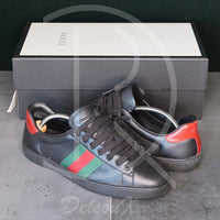 Gucci Ace ’Black Leather’ (41.5) 🐈⬛