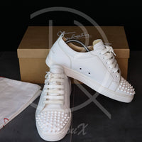 Christian Louboutin 'White Leather' Junior Spikes (42.5) 🕊