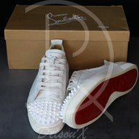 Christian Louboutin 'White Leather' Junior Spikes (44.5) 🪙