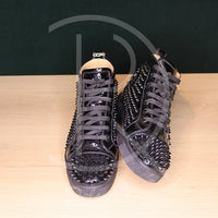 Christian Louboutin Louis Spikes Orlato Flat 'Black Patent Leather' (42) 🕺🏼