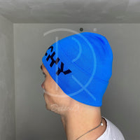 Givenchy 'Ripped Blå Logo' Uld Hue Unisex (One Size) 🥶