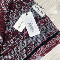 Lanvin Unisex 'Red Maroon Design' Uld Halstørklæde (One Size) 🧰