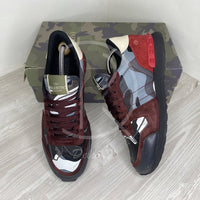 Valentino Garavani Rockrunner 'Grey & Red' Camo Sneakers Herre (42) 🦶🏼