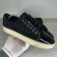 Lanvin Sneakers, 'Black Suede' Lak Toe (41)