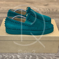 Christian Louboutin 'Green Suede' Pik Boat (42) 🩸