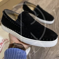 Christian Louboutin ’Black Suede' Pik Boat (40) 🩸