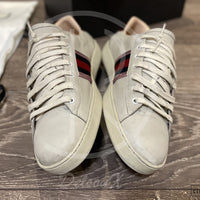 Gucci Ace 'Flames' Beige Leather (45) 🎇