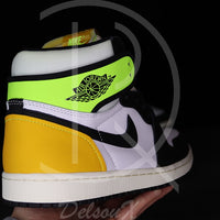 Nike Air Jordan 1 Retro High White Black 'Volt' University Gold (43) ⚡️