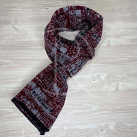 Lanvin Unisex 'Red Maroon Design' Uld Halstørklæde (One Size) 🧰