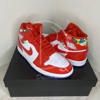 Nike Air Jordan 1 Mid 'Barcelona' Sweater Red Patent (44) 💃🏽