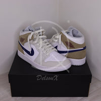 Nike Air Jordan 1 Mid 'Tan Suede Navy' (44) 🍮