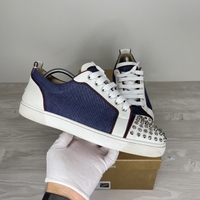 Christian Louboutin Sneakers, 'Version Blue/Silver' Junior Spikes (43) 🔹