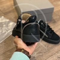 Giuseppe Zanotti 'Frankie' Low Croc Suede W. Silver Zip (41) 🤐