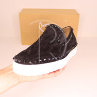 Christian Louboutin 'Black Suede' Pik Boat (44.5) 🎱