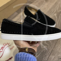 Christian Louboutin ’Black Suede' Pik Boat (40) 🩸