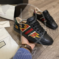 Gucci Ace 'Flames' Black Leather (41.5) ⚡️