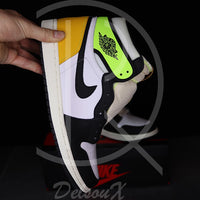 Nike Air Jordan 1 Retro High White Black 'Volt' University Gold (43) ⚡️