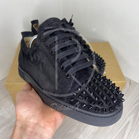 Christian Louboutin 'Black Suede' Junior Spikes (42) 🖲