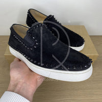 Christian Louboutin 'Black Suede' Pik Boat (42.5) 🖤