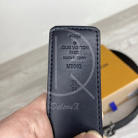 Louis Vuitton Initials 40mm Reversible Graphite Canvas Bælte Sølv Spænde Herre (95) 🕶