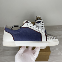 Christian Louboutin Sneakers, 'Version Blue/Silver' Junior Spikes (43) 🔹