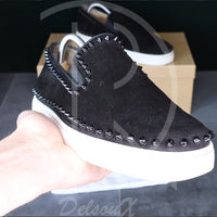 Christian Louboutin 'Black Suede' Pik Boat (41.5) ✌🏽