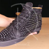 Christian Louboutin 'Black Suede' Louis Orlato Flat (43.5) 🥵