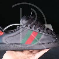 Gucci Ace ’Black Leather’ (41.5) 🐈⬛