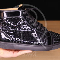 Christian Louboutin Louis Spikes Orlato Flat 'Black Patent Leather' (42) 🕺🏼