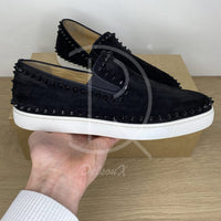 Christian Louboutin 'Black Suede' Pik Boat (42.5) 🖤