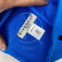 Givenchy 'Ripped Blå Logo' Uld Hue Unisex (One Size) 🥶