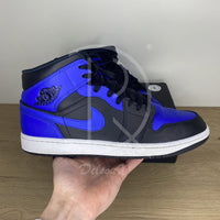 Nike Sneakers, Jordan 1 Mid 'Hyper Royal' Tumbled Leather (45.5) 🏀