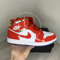 Nike Air Jordan 1 Mid 'Barcelona' Sweater Red Patent (44) 💃🏽