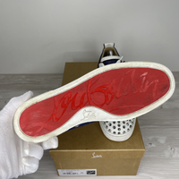 Christian Louboutin Sneakers, 'Version Blue/Silver' Junior Spikes (43) 🔹